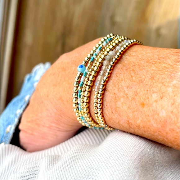 Handmade seed bead Mediterranean bracelet miyuki seed beads + gold filled beads - Picture 6 of 11